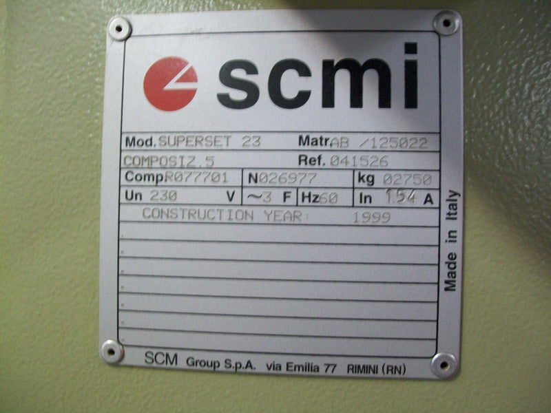Used SCMI 5 Head Moulder - Model Superset 23 - Detail 13