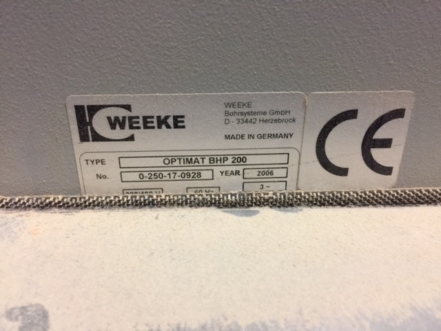 SOLD Used Weeke CNC Flat Table Machining Center - Model Optimat BHP-200