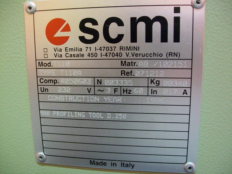 Used SCMI Single Spindle Shaper - Model T-110A - Detail 6