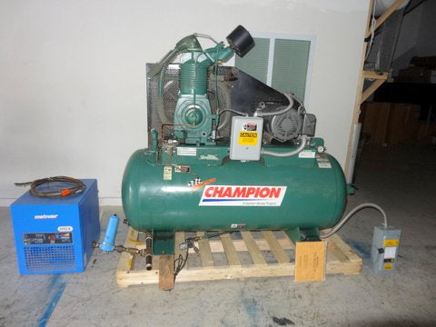 Used Champion 230-2 Cylinder Tank Mounted Air Compressor, - Model CASRSA31, HRS-12ADV  - Photo 1