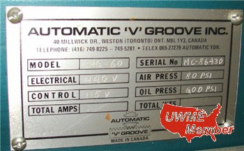 Used Vee- Groover - Automatic V Groove Inc. Cross Grooving Station - Photo 6